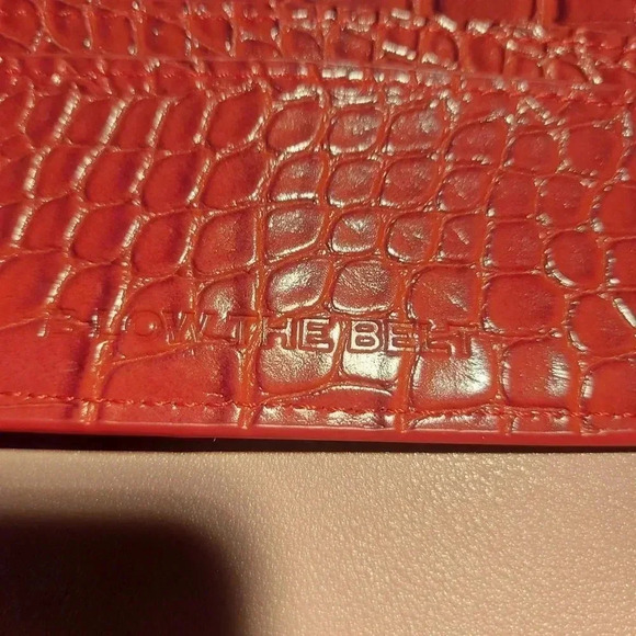 B-Low The Belt | Chic Red Vegan Textured Leather Croc Slim Card Case - Picture 7 of 13